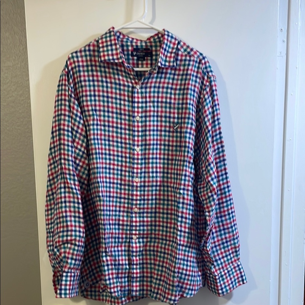 Daniel Cremieux Blue and Red Plaid Casual Shirt